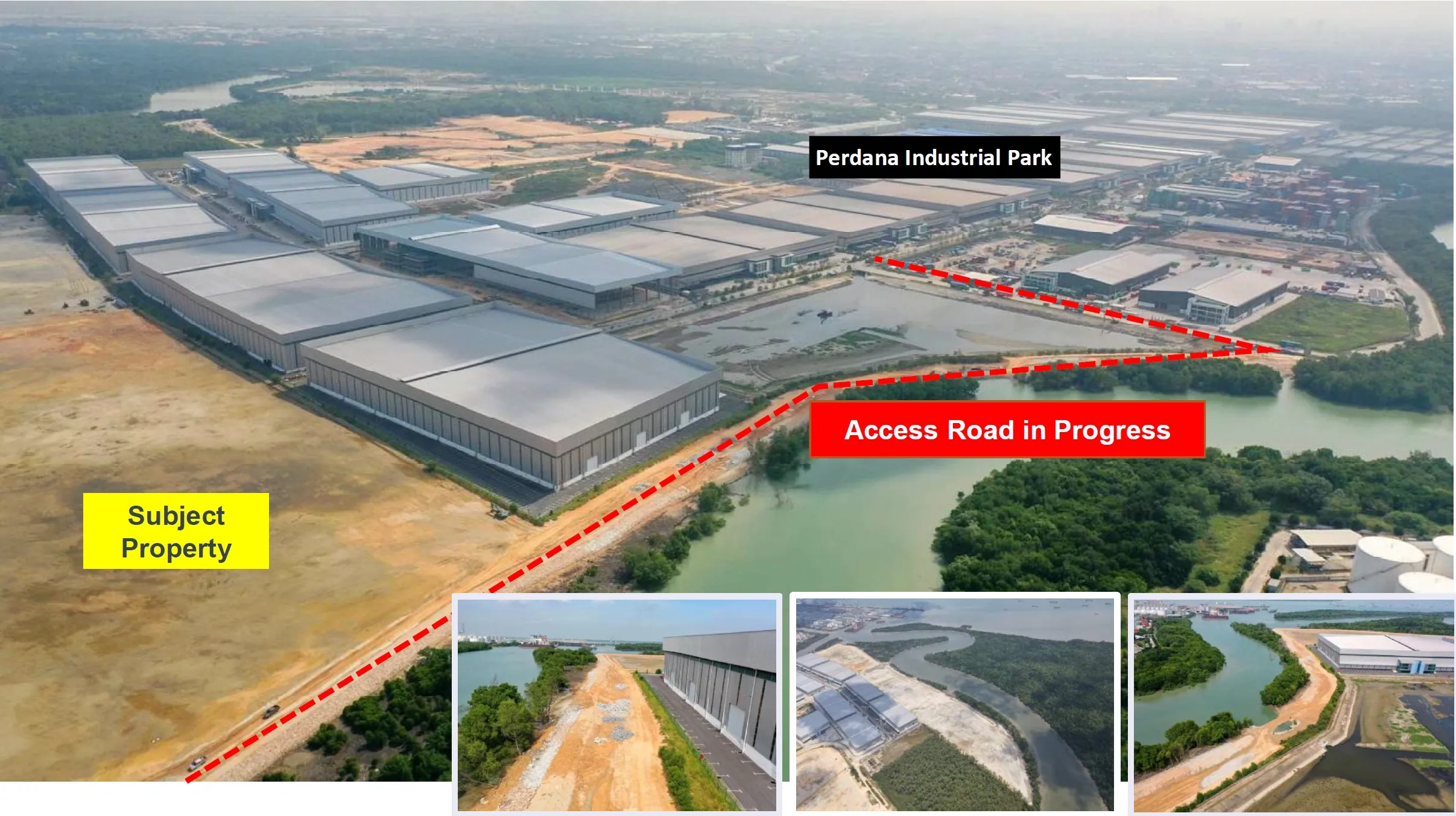 Access road in progress at Northport heavy industrial land Port Klang